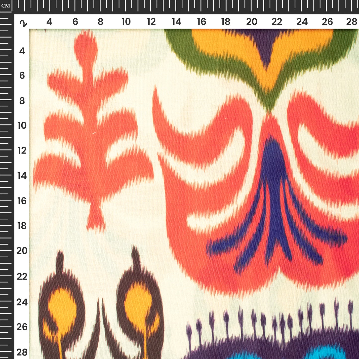 Ikkat Inspired Digital Print Poly Linen Fabric