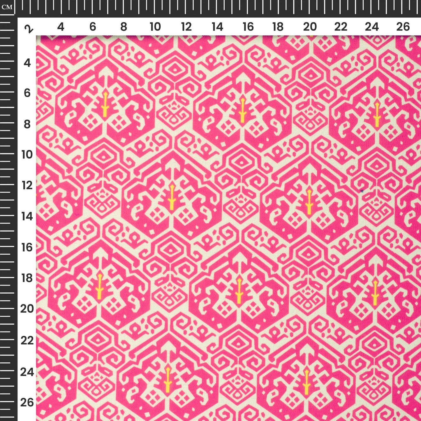 Ikkat Inspired Digital Print Poly Linen Fabric