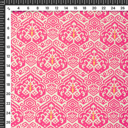 Ikkat Inspired Digital Print Poly Linen Fabric