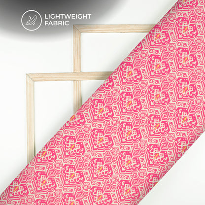 Ikkat Inspired Digital Print Poly Linen Fabric