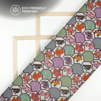 Patola Animal Motif Digital Print Viscose Natural Crepe Fabric