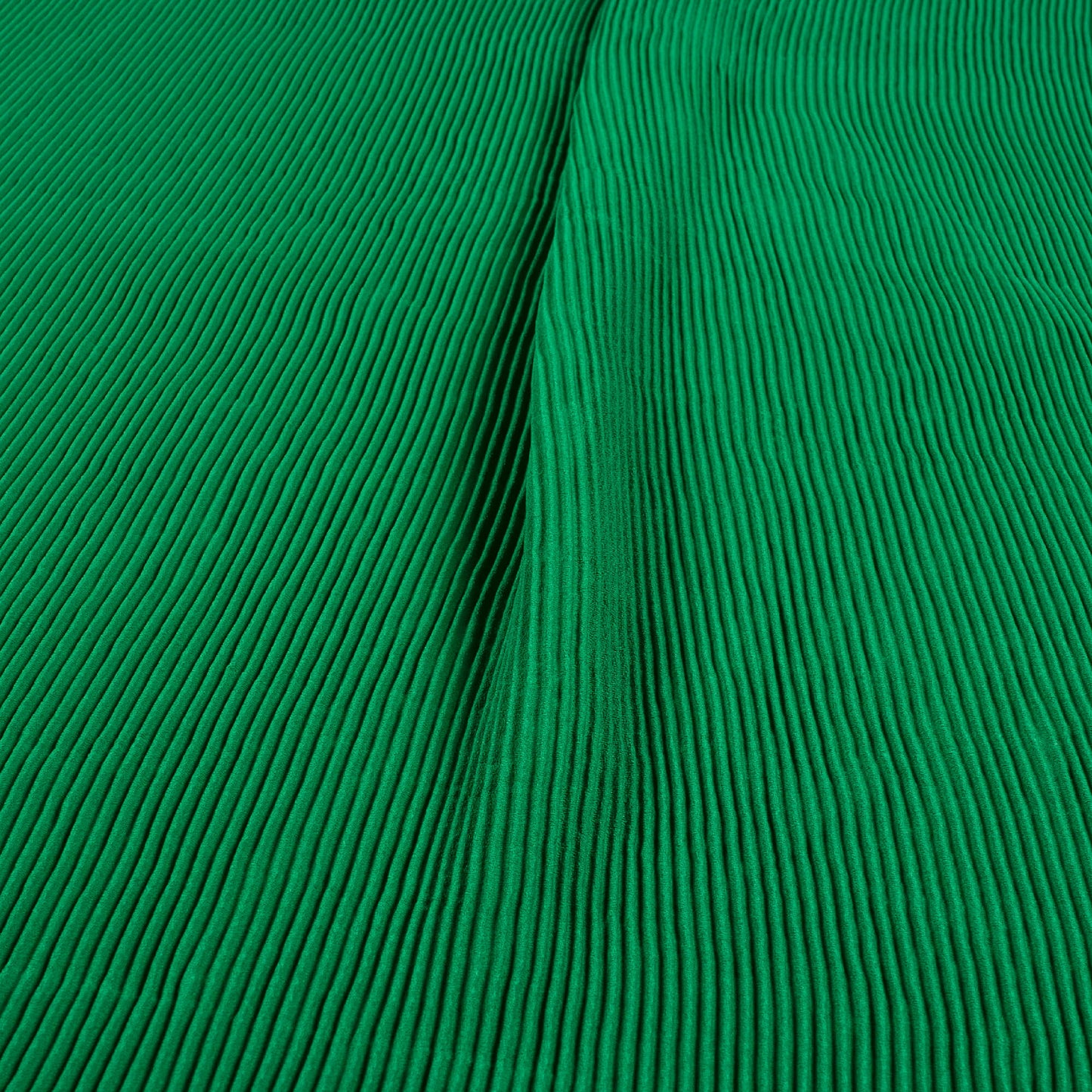 Classic Green Plain Pleated Moss Georgette Fabric