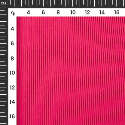 Classic Hot Pink Plain Pleated Moss Georgette Fabric