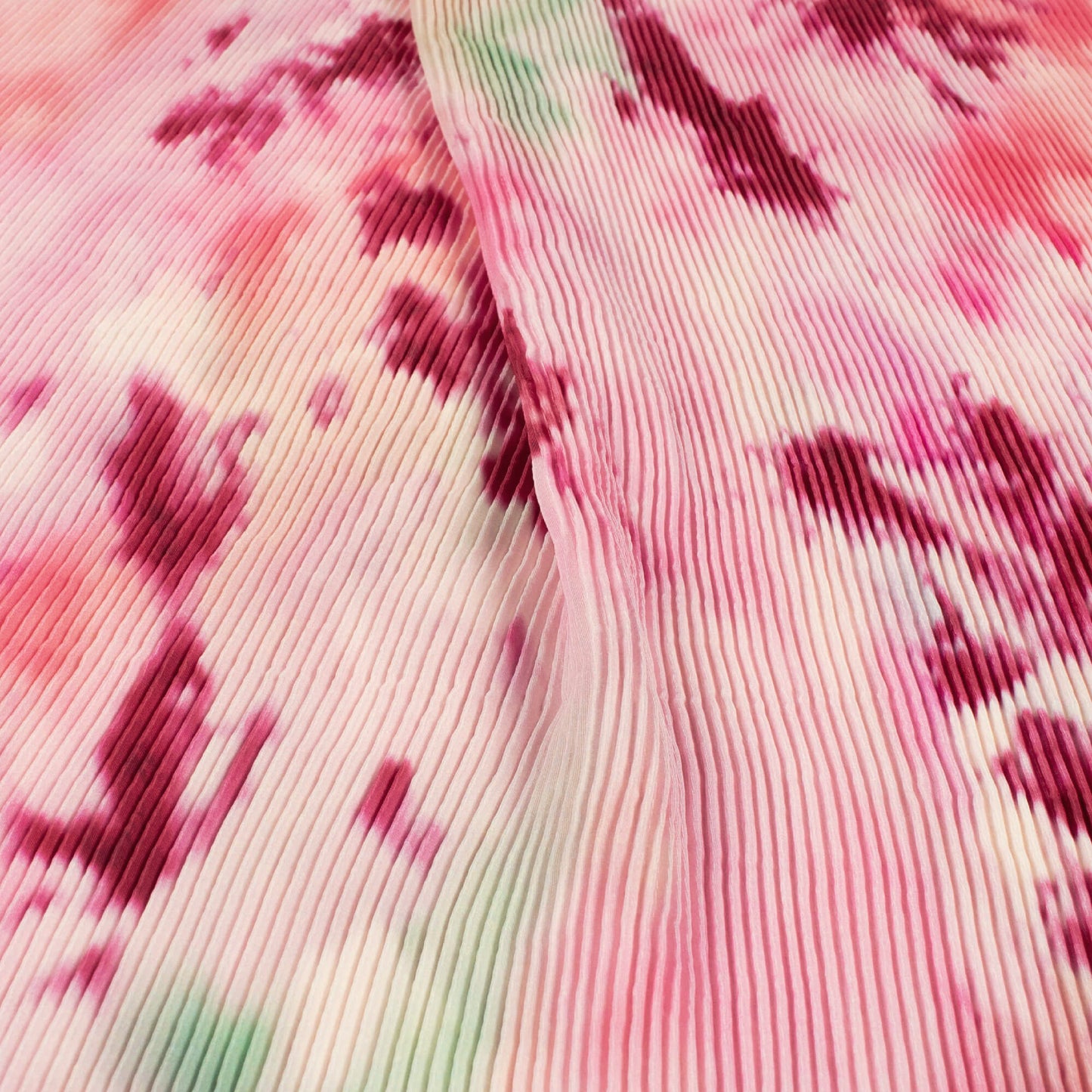 Best Selling Tye And Dye Pleated Crepe Satin  Fabric