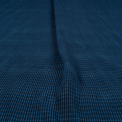 Aegean Blue Plain Pleated Chiffon Sparkle Fabric