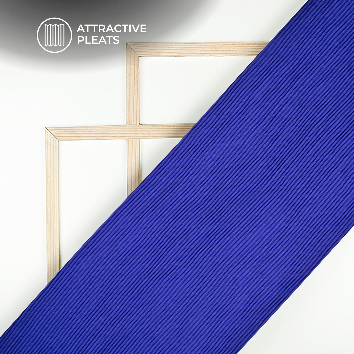 Royal Blue Plain Pleated Butter Crepe Fabric