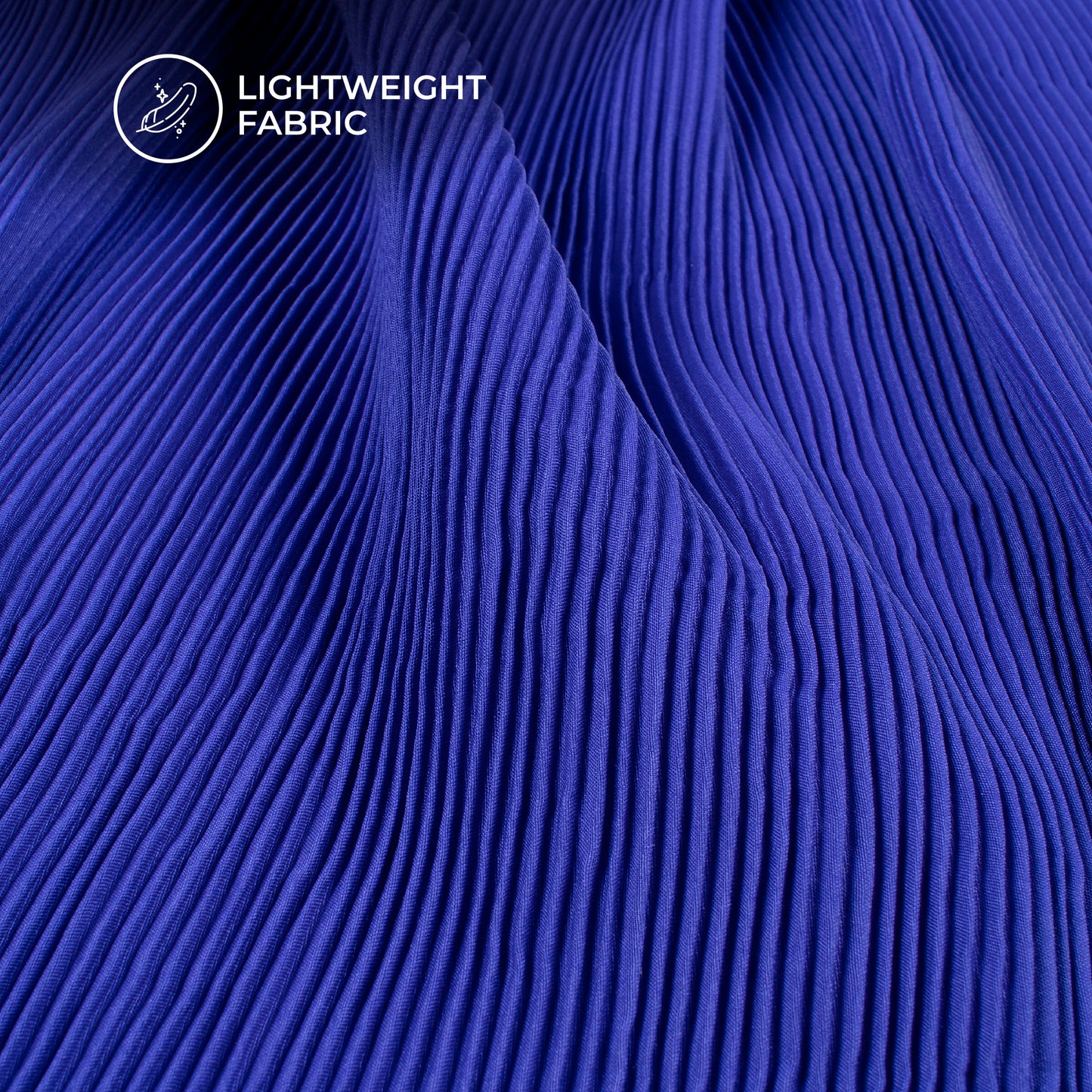 Royal Blue Plain Pleated Butter Crepe Fabric