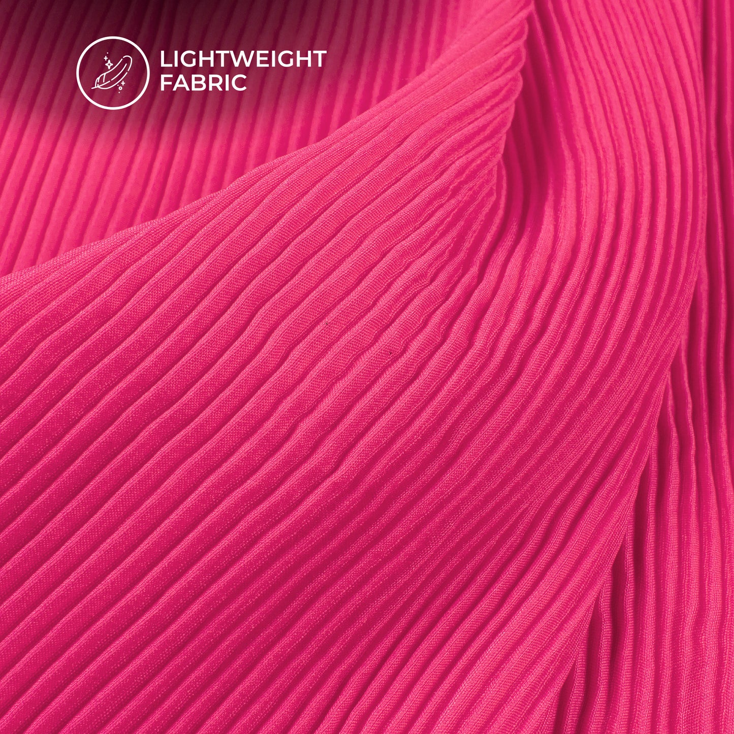 Dark Pink Plain Pleated Butter Crepe Fabric