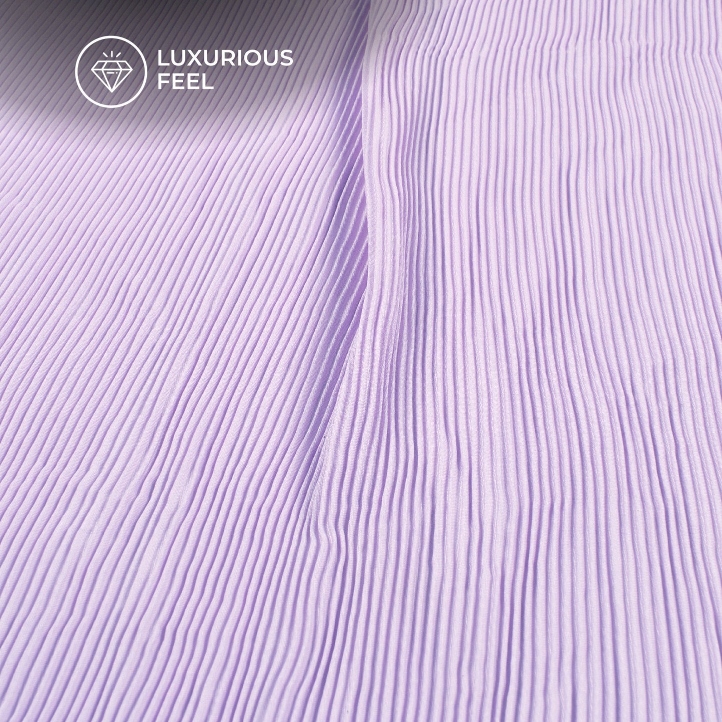 Lavender Purple Plain Pleated Butter Crepe Fabric