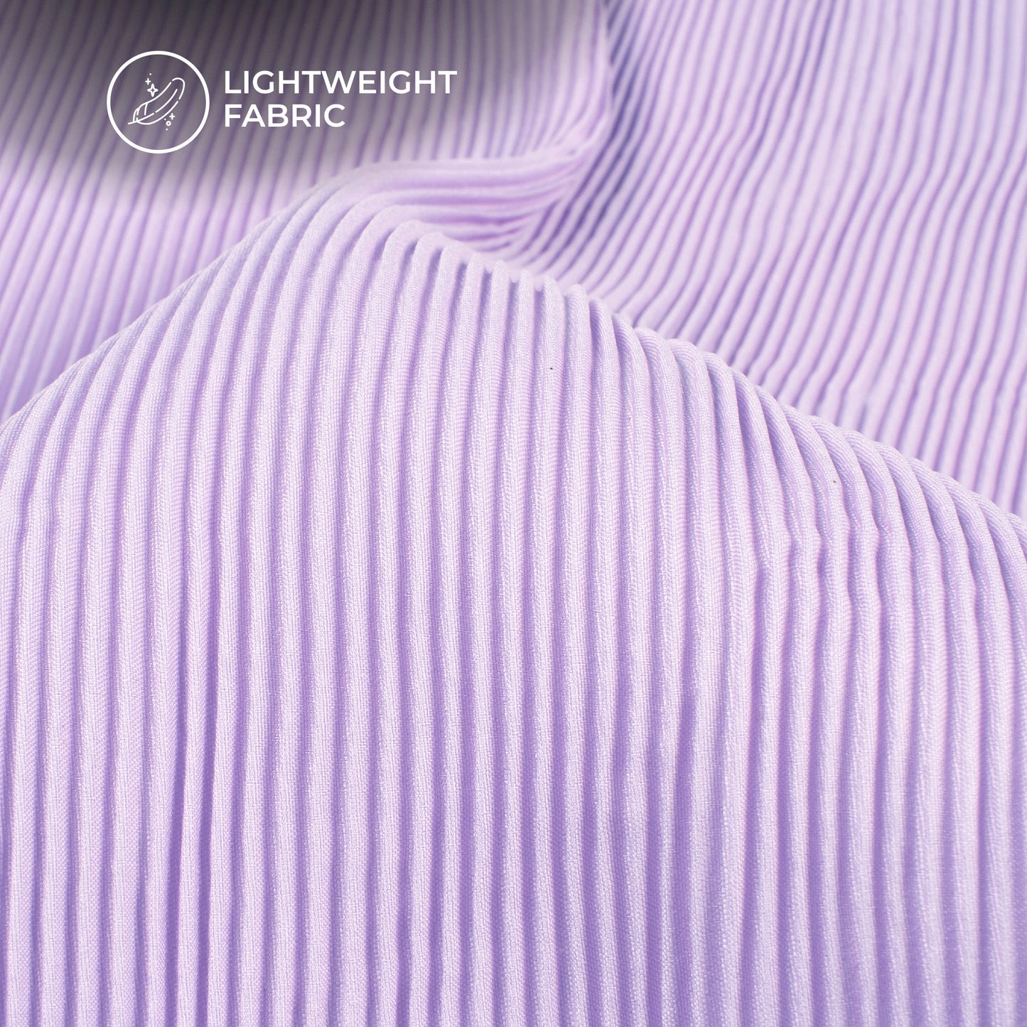 Lavender Purple Plain Pleated Butter Crepe Fabric