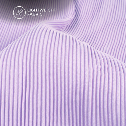Lavender Purple Plain Pleated Butter Crepe Fabric