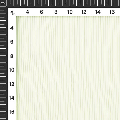 Ivory White Plain Pleated Butter Crepe Fabric