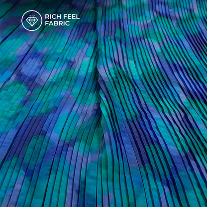 Lovely Floral Pleated Crepe Satin Fabric
