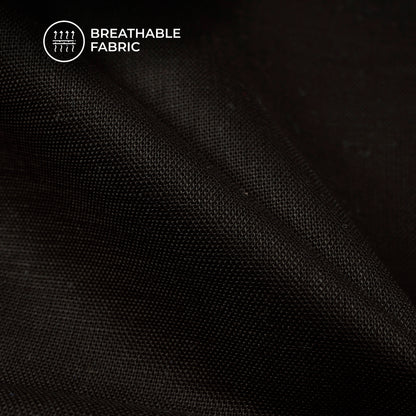 Black Plain Cotton Linen Shirting Fabric