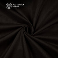 Black Plain Cotton Linen Shirting Fabric