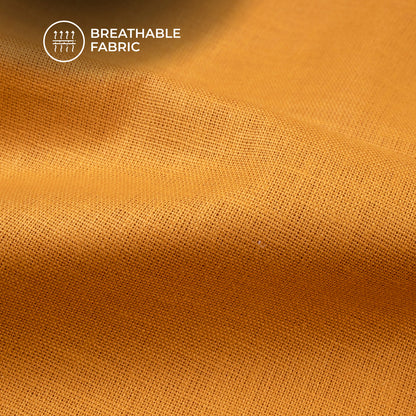 Yellow Plain Cotton Linen Shirting Fabric
