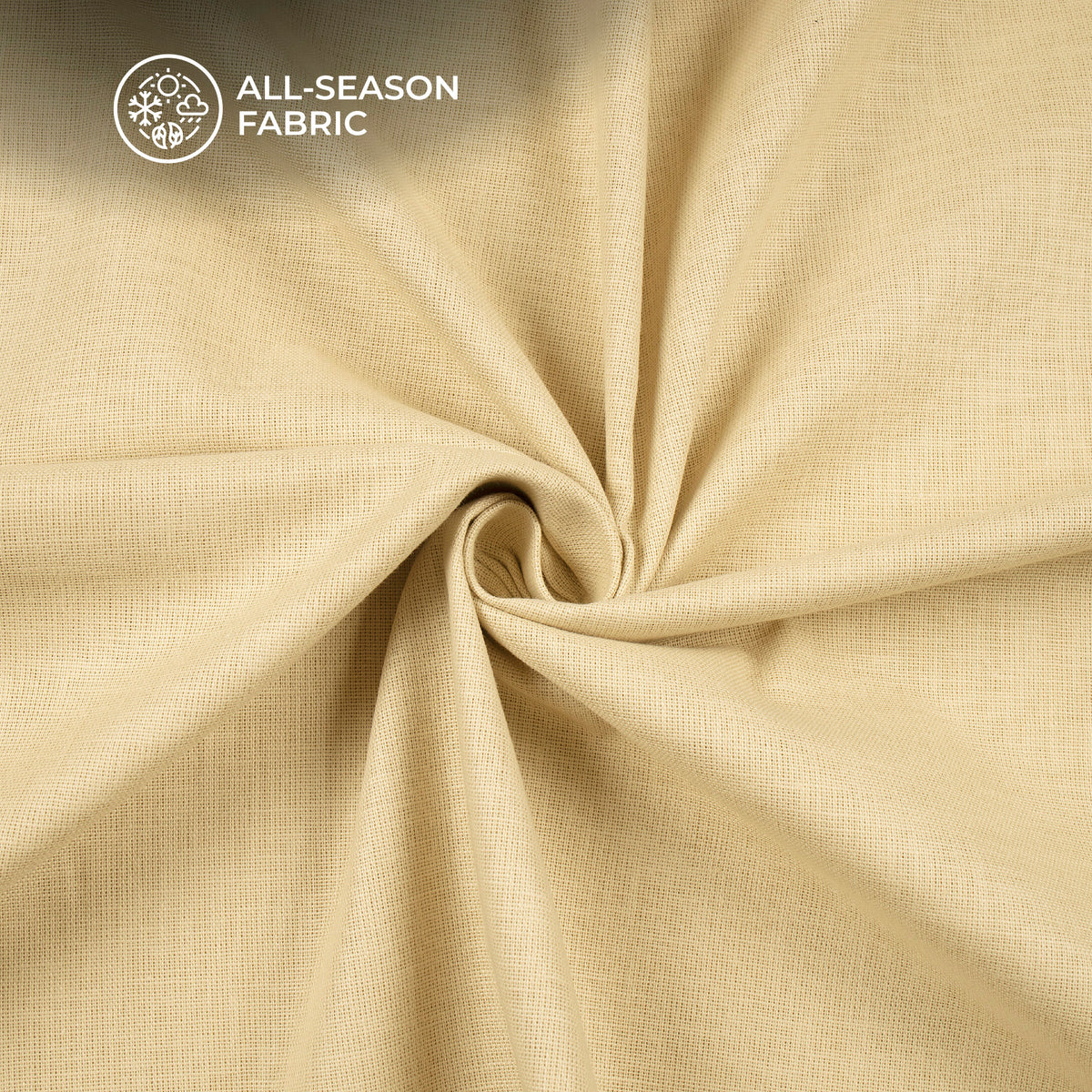Beige Plain Cotton Linen Shirting Fabric