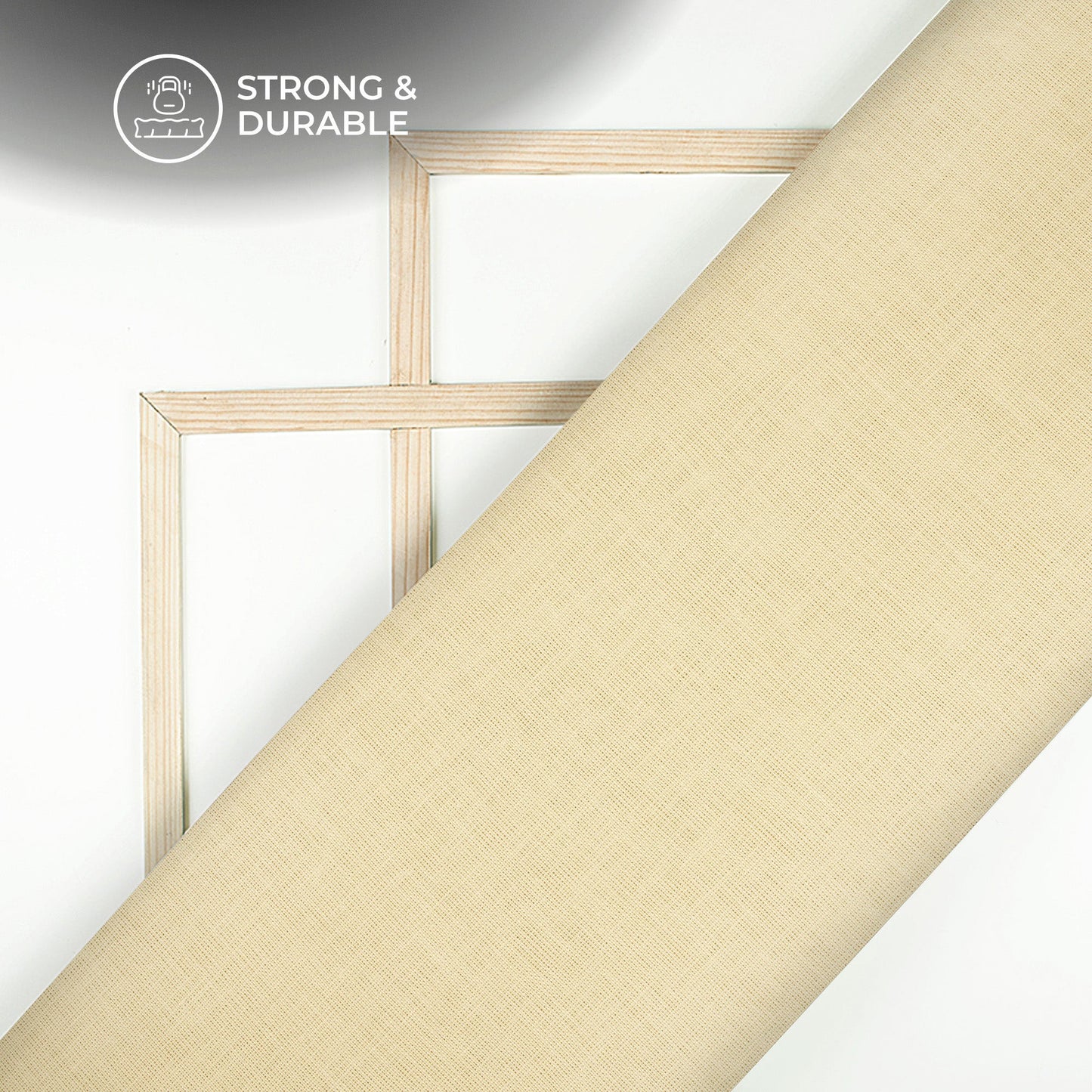 Beige Plain Cotton Linen Shirting Fabric