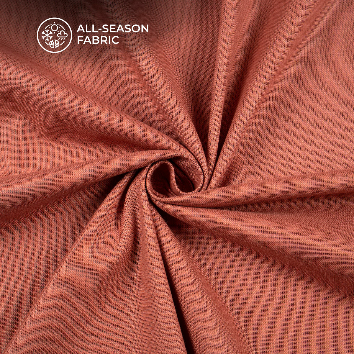 Brick Red Plain Cotton Linen Shirting Fabric