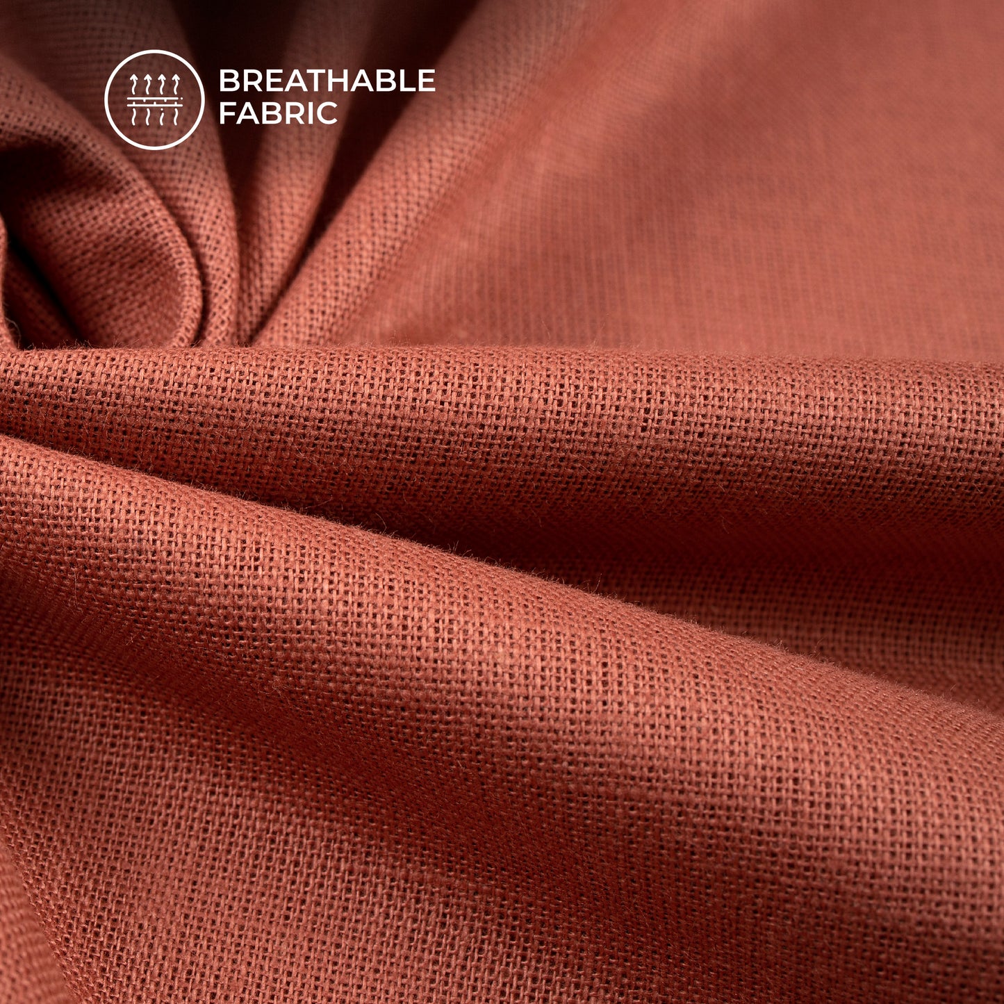 Brick Red Plain Cotton Linen Shirting Fabric