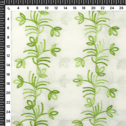 Gorgeous Thread Floral Embroidery Work On Cotton Fabric