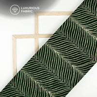 Luxurious Golden Zari Chevron Embroidery On Dark Green Velvet Fabric