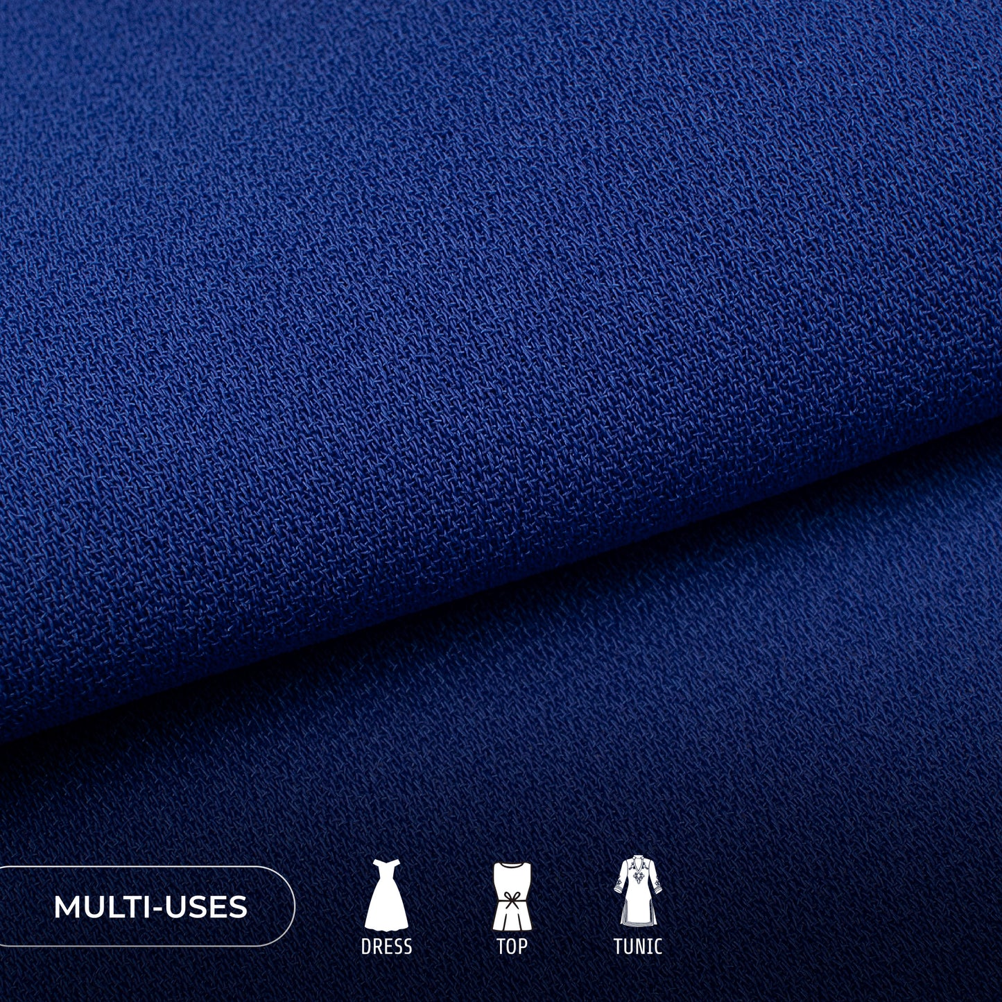Royal Blue Plain Moss Georgette Fabric (Width 54 Inches)