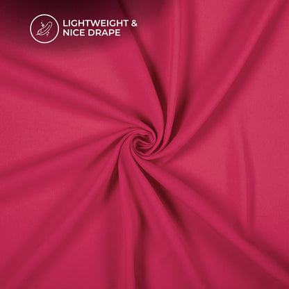 Punch Pink Plain Moss Georgette Fabric (Width 54 Inches)