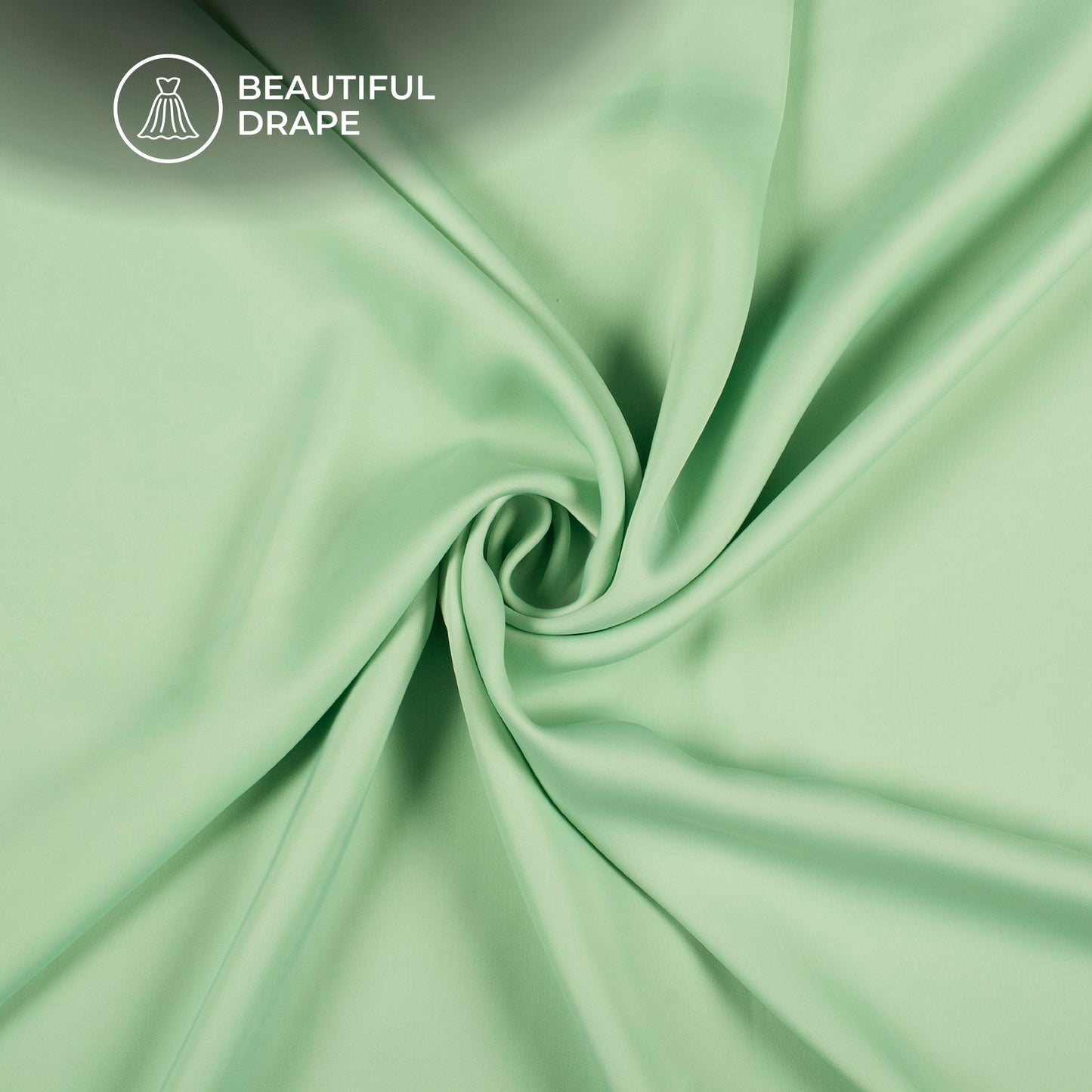 Pastel Green Plain Imported Satin Fabric