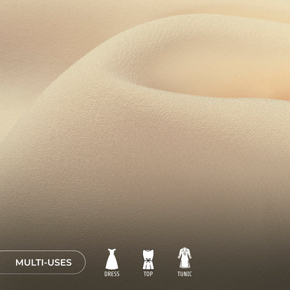 Cream Plain Moss Georgette Fabric (Width 54 Inches)