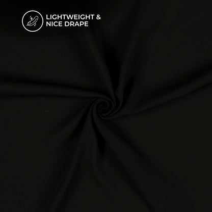 Black Plain Moss Georgette Fabric (Width 54 Inches)