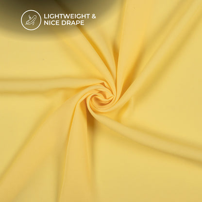 Pastel Yellow Plain Moss Georgette Fabric(Width 54 Inches)
