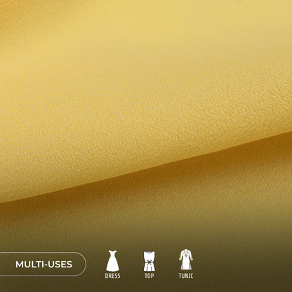 Pastel Yellow Plain Moss Georgette Fabric(Width 54 Inches)