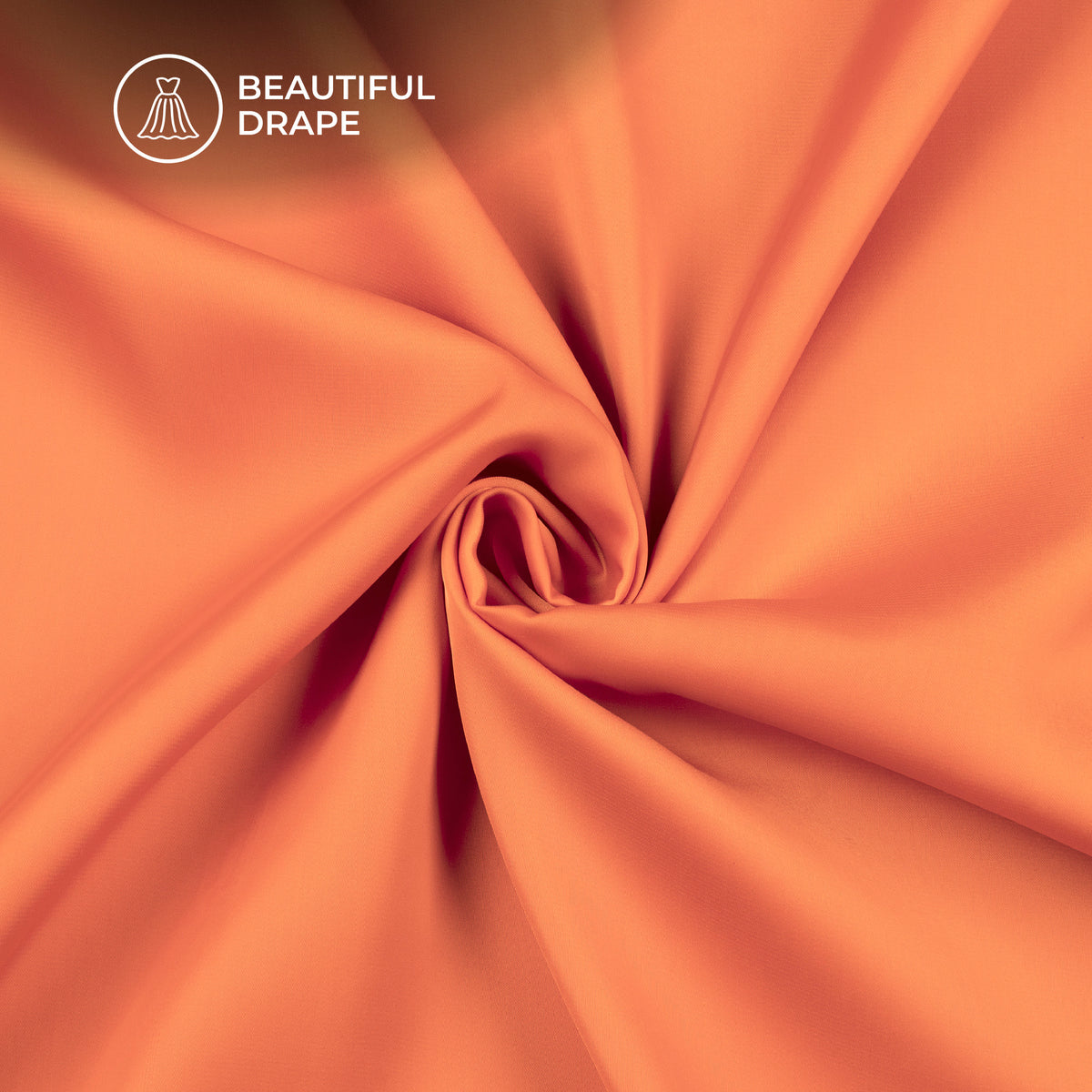 Fire Orange Plain Imported Satin Fabric