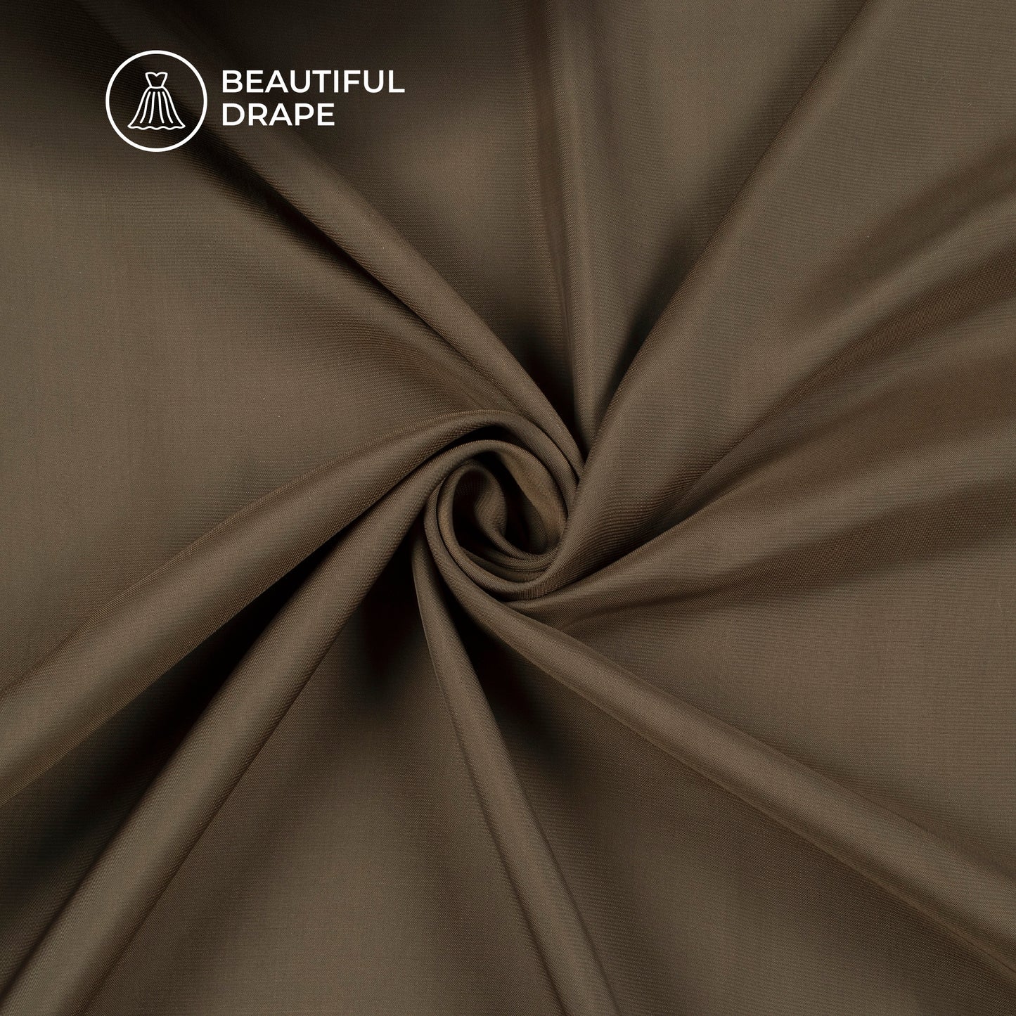 Pecan Brown Plain Imported Satin Fabric