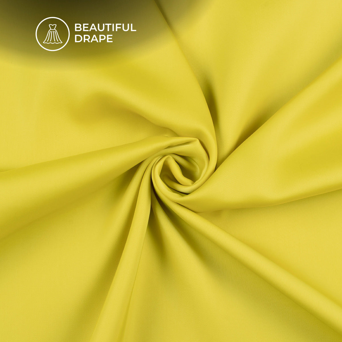 Citrine Yellow Plain Imported Satin Fabric