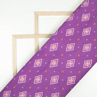 Purple Bandhanii Digital Print Cotton Cambric Fabric