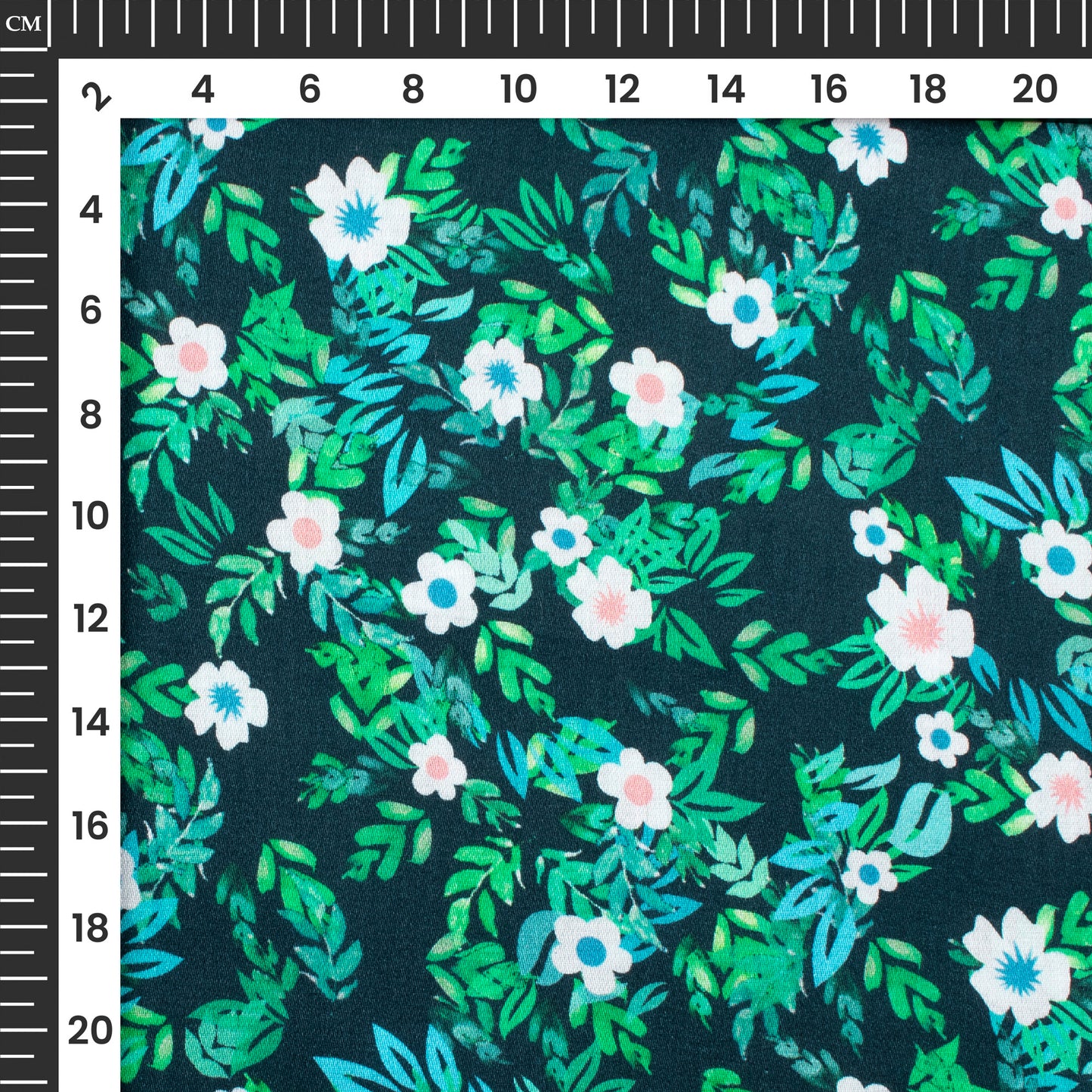 Floral Finesse: Elegant Digital Print Poly Glazed Cotton Fabric