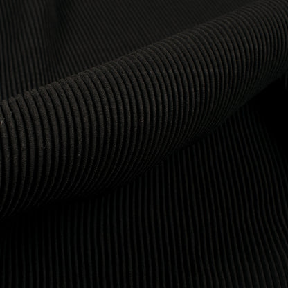 Classic Black Plain Pleated Moss Georgette Fabric