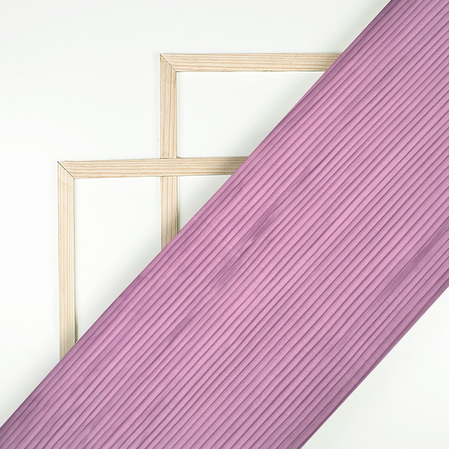 Purple Plain Organza Pleated Fabric