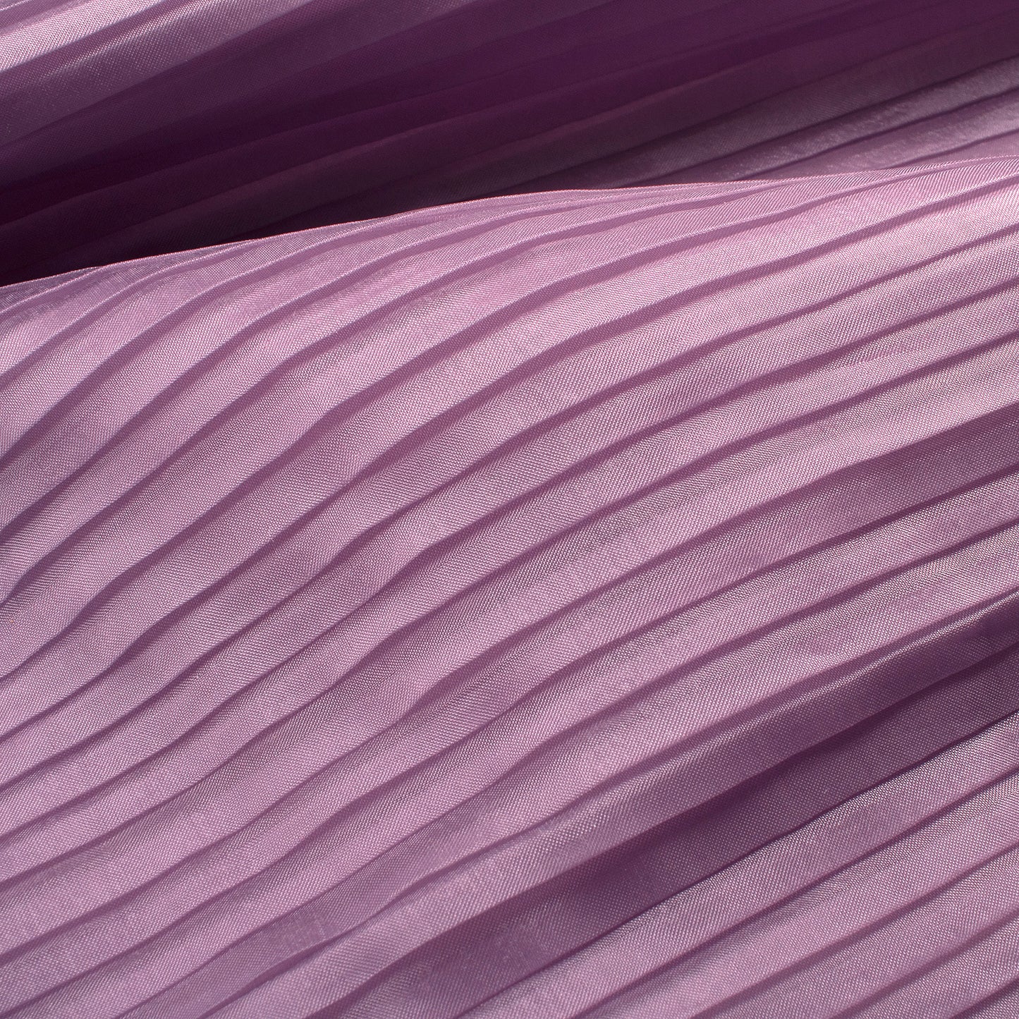 Purple Plain Organza Pleated Fabric