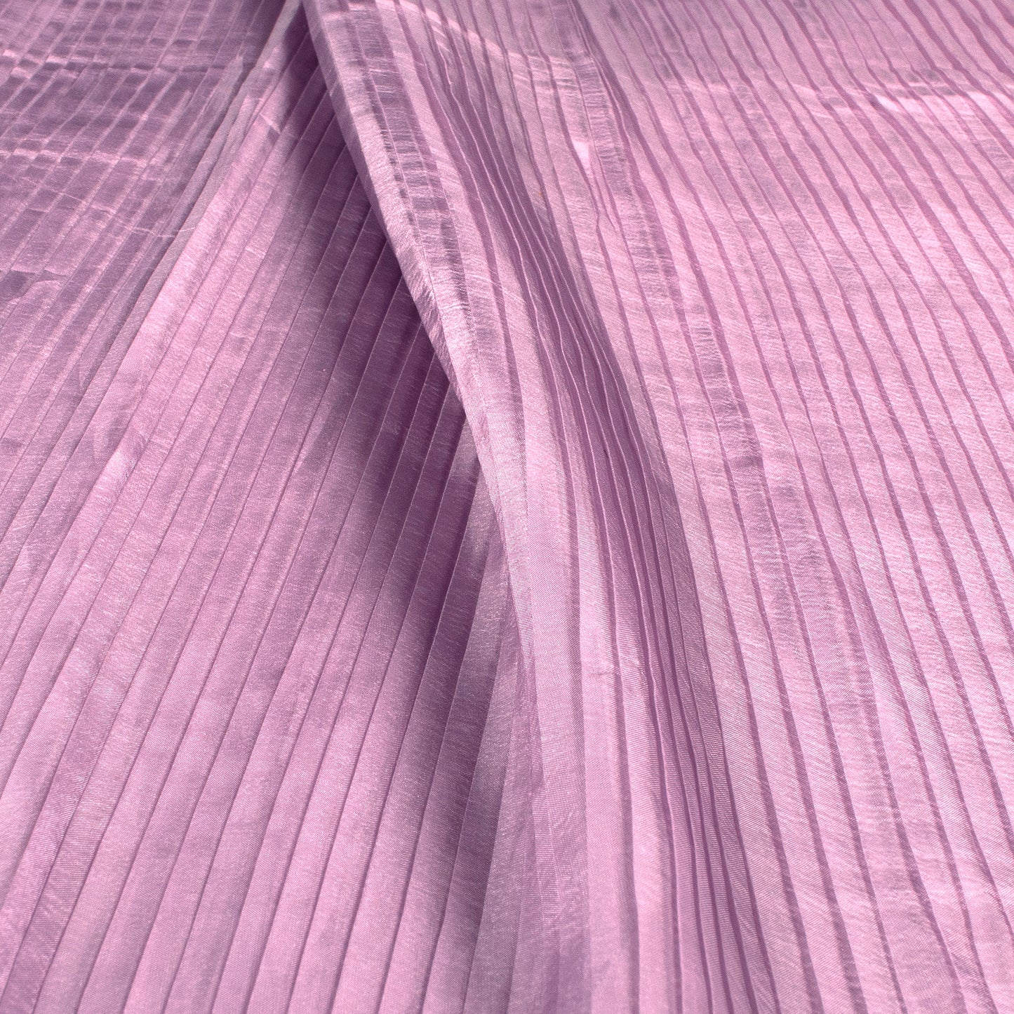 Purple Plain Organza Pleated Fabric