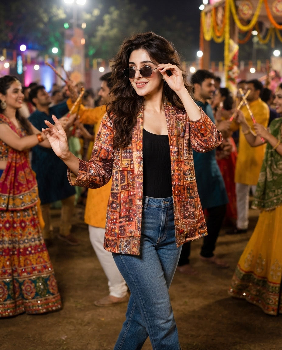 Gamthee Print Kimono Jacket