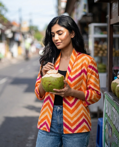Chevron Kimono Jacket