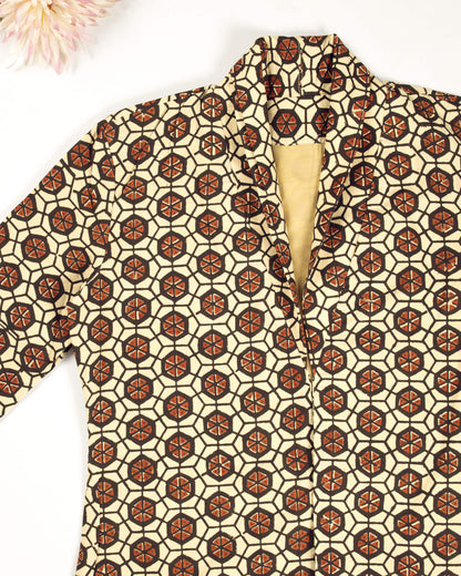 Geometric Printed Kimono Jacket