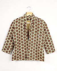 Geometric Printed Kimono Jacket