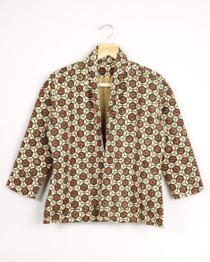 Geometric Printed Kimono Jacket