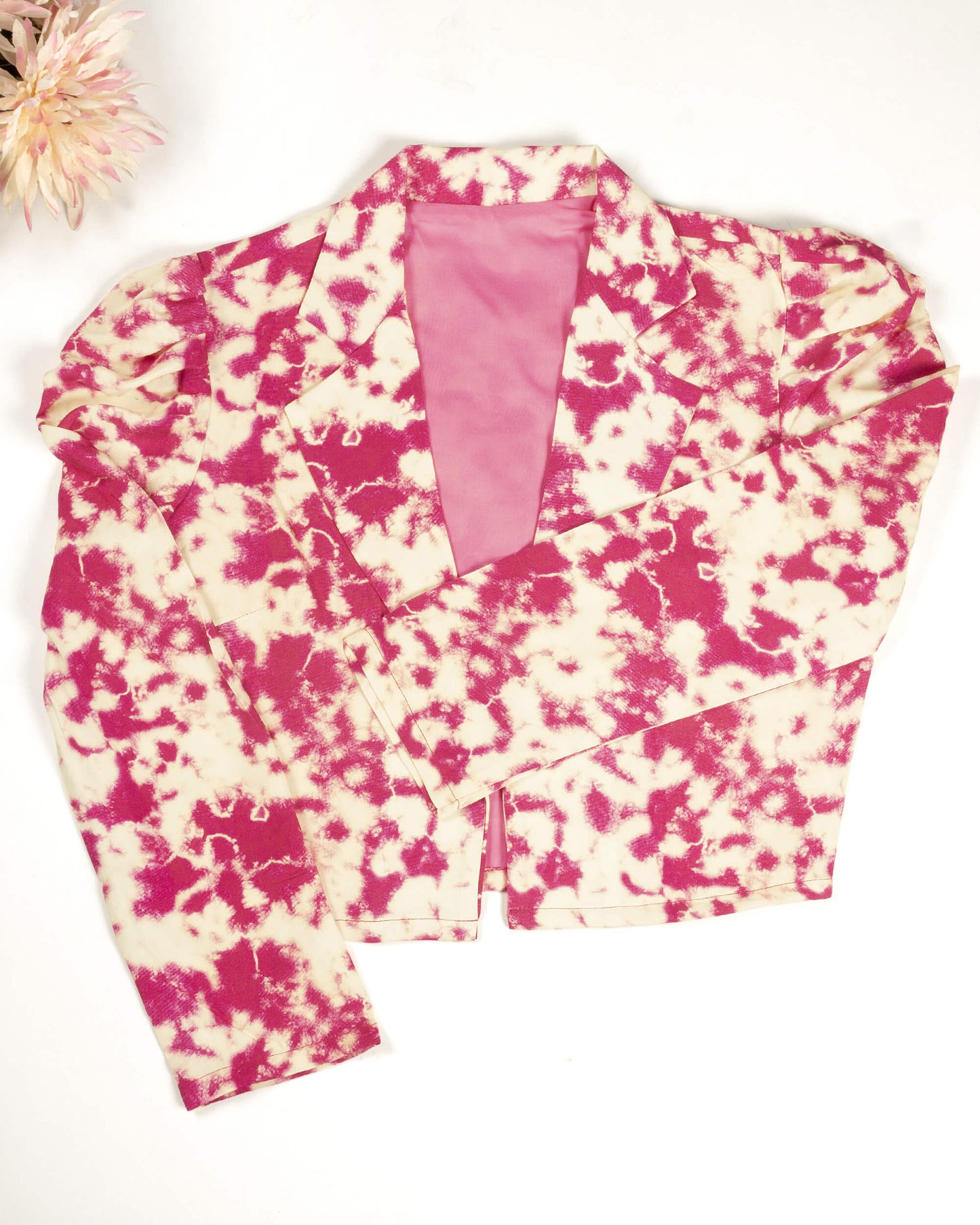 Women Tye And Dye Puff Sleeve Jacket