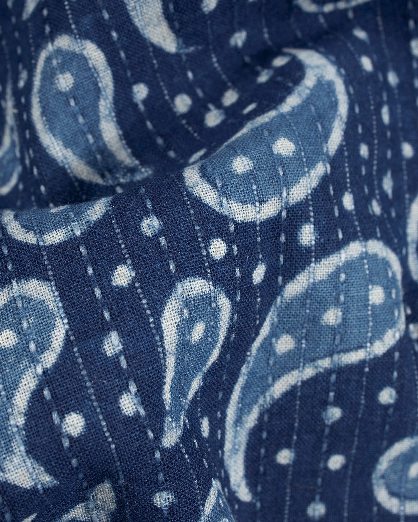 Indiigo Blue Kantha Printed Jacket