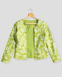 Unique Stripes Floral Reversible Jacket